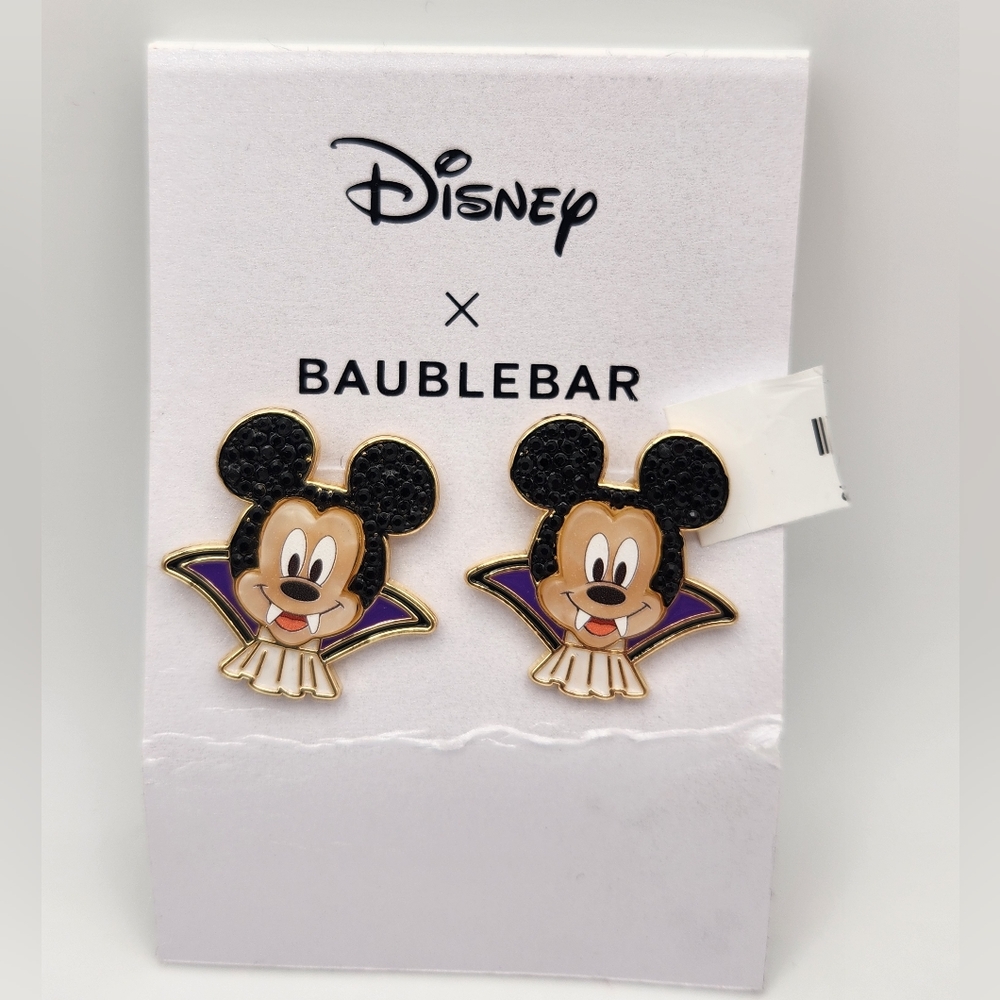 NWOT Disney x Baublebar Halloween Vampire Mickey Earrings